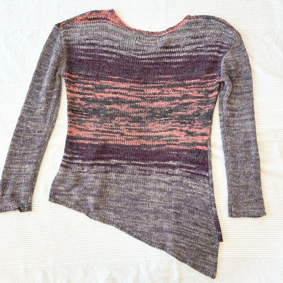 PrAna Vignette V-neck Knit Sweater Asymmetrical Purple Tart - Picture 12 of 13